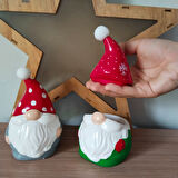 Yılbaşı Desen Şapkalı  Ya Da Mantar Desen Kapaklı  Noel Dekor / Mumluk
