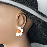 Yarım Papatyalı Küpe