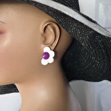 Yarım Papatyalı Küpe