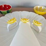 6 Lı Limon Dekorlu El Yapımı Peçete Yüzüğü Halkası Sofra Dekoru Limon Şeklinde Mutfak Sunum Dekoru
