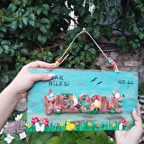 Kişiselleştirilebilir Cüce Ve Mantarlı Kapı Duvar Süsü