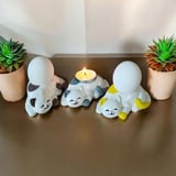 2 Li Kedi Şeklinde Yumurtalık Mumluk