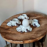 2 Li Kedi Şeklinde Yumurtalık Mumluk