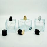 20 ADET BOŞ CAM PARFÜM ŞİŞE, 100 ML, KÜP MİA MODEL, ŞEFFAF