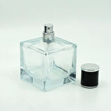 20 ADET BOŞ CAM PARFÜM ŞİŞE, 100 ML, KÜP MİA MODEL, ŞEFFAF