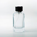20 ADET BOŞ CAM PARFÜM ŞİŞE, 100 ML, KLASS KARE MODEL, ŞEFFAF, GEÇMELİ