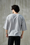Erkek Kısa Fakir Kol Oversize T-shirt Bisiklet Yaka