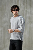 Erkek Kısa Fakir Kol Oversize T-shirt Bisiklet Yaka