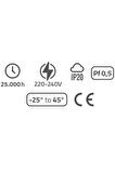  5 Watt Gün Işığı, ANTRASİT Kasa, Sensörsüz Merdiven, Basamak, Koridor, Antre Armatürü, Led Armatür