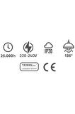  Mat Siyah Metal Kasa, 3 Watt YUVARLAK SENSÖRSÜZ Gün Işığı İç Mekan Merdiven Ve Basamak Armatürü