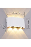  10 Watt, Gün Işığı Led Armatür, Modern Işık Desenli Aplik, Haiti Desen Armatür, İç Dış Mekan Aplik