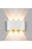  10 Watt, Gün Işığı Led Armatür, Modern Işık Desenli Aplik, Haiti Desen Armatür, İç Dış Mekan Aplik