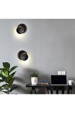 2 Adet Elektrikle Çalışır, SİYAH Alüminyum Kasa, Oynarbaş Yatakbaşı Aplik, 6 Watt Günışı Led Armatür