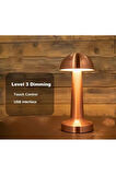 3 Farklı Işık Modlu Metal Şarjlı, Dokunmatik Masa ve Gece Lambası, Cafe, Bar, Restorant Masa Lambası