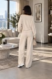 Kadın Oversize Yarasa Kol Bluz ve Bol Paça Pantolon İkili Takım