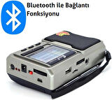Şarjlı Cep Radyosu Bluetoothlu Çift El Fenerli USB ve TF Kart Girişli Radyo Hoparlör