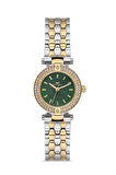 Ferro FL21608AWT-D6 Quartz Çelik Altın/Gri Yeşil Kadran 28 mm Kadın Kol Saati
