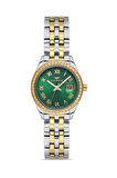 Ferro FL21619AWT-D6 Quartz Çelik Altın/Gri Yeşil Kadran 32 mm Kadın Kol Saati