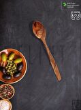 Zeytin ağacı el yapımı tahta ahşap kaşık orta mutfak yemek kaşığı 22 cm