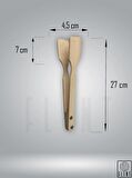 Gürgen ahşap tahta kaşık çatal spatula maşa 4'lü set yemek servis seti mutfak seti