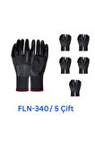 FLN-340 Nitril Hassas Eldiven; 3/4 Kaplama, Üstün Yağ Koruması ve Dayanıklılık No:10-10Çift