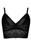Bralet Sütyen Takım Kadife Dantelli Desteksiz Balensiz Koza 80263