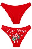 Helena Paris Kadın New Year Yazılı Hediye Paketi Baskılı Yılbaşı Külot Slip (2771)
