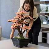 Flora Bonsai-2 Masaüstü Kullanıma Uygun Doğal Ağaç Gövdeli Yapay Bonsai Ağacı - 40x50 Cm