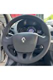 RENAULT FLUANCE TUŞSUZ ARACA ÖZEL DİREKSİYON KILIFI  Uyumlu (MAT SİYAH TORPİDO DESEN DERİ)