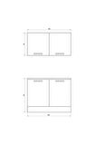 100 cm Mini Çelik Evyeli Mutfak Dolabı Alt Üst Seti, Minimalist Modern Mutfak Ünitesi