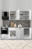 Fly Mobilya 240 Cm %100 Mdf Tezgahlı Efil Ankastre Mutfak Dolabı