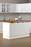 Fly Mobilya 160 Cm %100 MDF Greena White Ada Mutfak, Modern Mutfak Adası, Mutfak Yemek Masası, Bar Masası