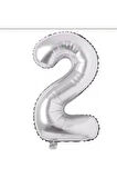 Folyo Gümüş Folyo Balon 76cm 34" Helyuma Uygun Parti Balonu Numaralar