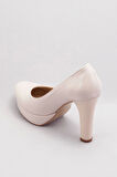 Kadın Moda Şık Pudra Klasik Topuklu Ayakkabı Topuklu Düğün Nişan Gece Abiye Ayakkabısı