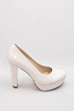 Kadın Moda Şık Pudra Klasik Topuklu Ayakkabı Topuklu Düğün Nişan Gece Abiye Ayakkabısı