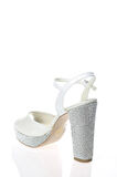 Kadın Moda Şık Beyaz Topuklu Zarif Tasarım Yüksek Topuk Düğün Nişan Gece Abiye Ayakkabısı