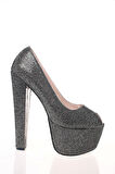 Kadın Moda Şık Gümüş Full Taş Yüksek Topuk Topuklu Düğün Nişan Gece Abiye Ayakkabısı