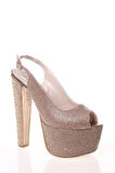 Kadın Moda Şık Gold Full Taş Yüksek Topuk Topuklu Düğün Nişan Gece Abiye Ayakkabısı