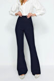 Kadın Yeni Moda İspanyol Paça Regular Boy Dokuma İspanyol Paça Flare Pantolon
