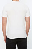 Yeni Sezon Slim %100 Pamuk V Yaka Kısa Kol Düz Desenli Günlük T-Shirt