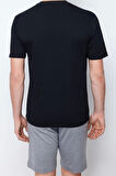 Yeni Sezon Slim %100 Pamuk V Yaka Kısa Kol Düz Desenli Günlük T-Shirt