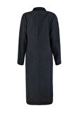 Kadın Moda Şık Oversize Ceket Yaka Uzun Düz Astarlı Oversize Geniş Kesim Uzun Yünlü Kaşe Kaban