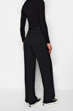 Kadın Yeni Moda Geniş Paça Uzun Boy Dokuma Yüksek Bel Wide Leg Geniş Paça Pilili Pantolon
