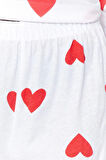 Kadın %100 Pamuk Bisiklet Yaka Uzun Kol Kalp Desenli Uzun Kollu T-shirt-Şort Örme Pijama Takımı