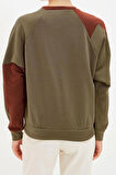 Kadın Moda Regular Bisiklet Yaka Reglan Kol Regular Kalın İçi Polarlı Normal Kalıp Örme Sweatshirt