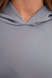 Kadın Tesettür Moda Şık Regular Kapüşonlu Standart Kol Uzun Geniş Kalıp Cepli Scuba Örme Sweatshirt