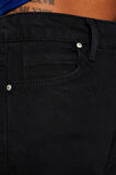 Kadın Moda Şık Kot Pantolon Boru Paça Regular Boy Denim Lacivert Yırtmaçlı Yüksek Bel Jeans