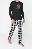 Erkek %100 Pamuk Bisiklet Yaka Uzun Kol Regular Fit Bisiklet Yaka Pijama Takımı
