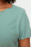 Büyük Beden Kadın Polyester Karışımlı Bisiklet Yaka Kısa Kol Örme Pijama Takımı