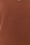 Kadın Tesettür Moda Midi Dik Yaka Uzun Kol Düz Fermuarlı Yaka Yanları Bağlama Detaylı Triko Süveter